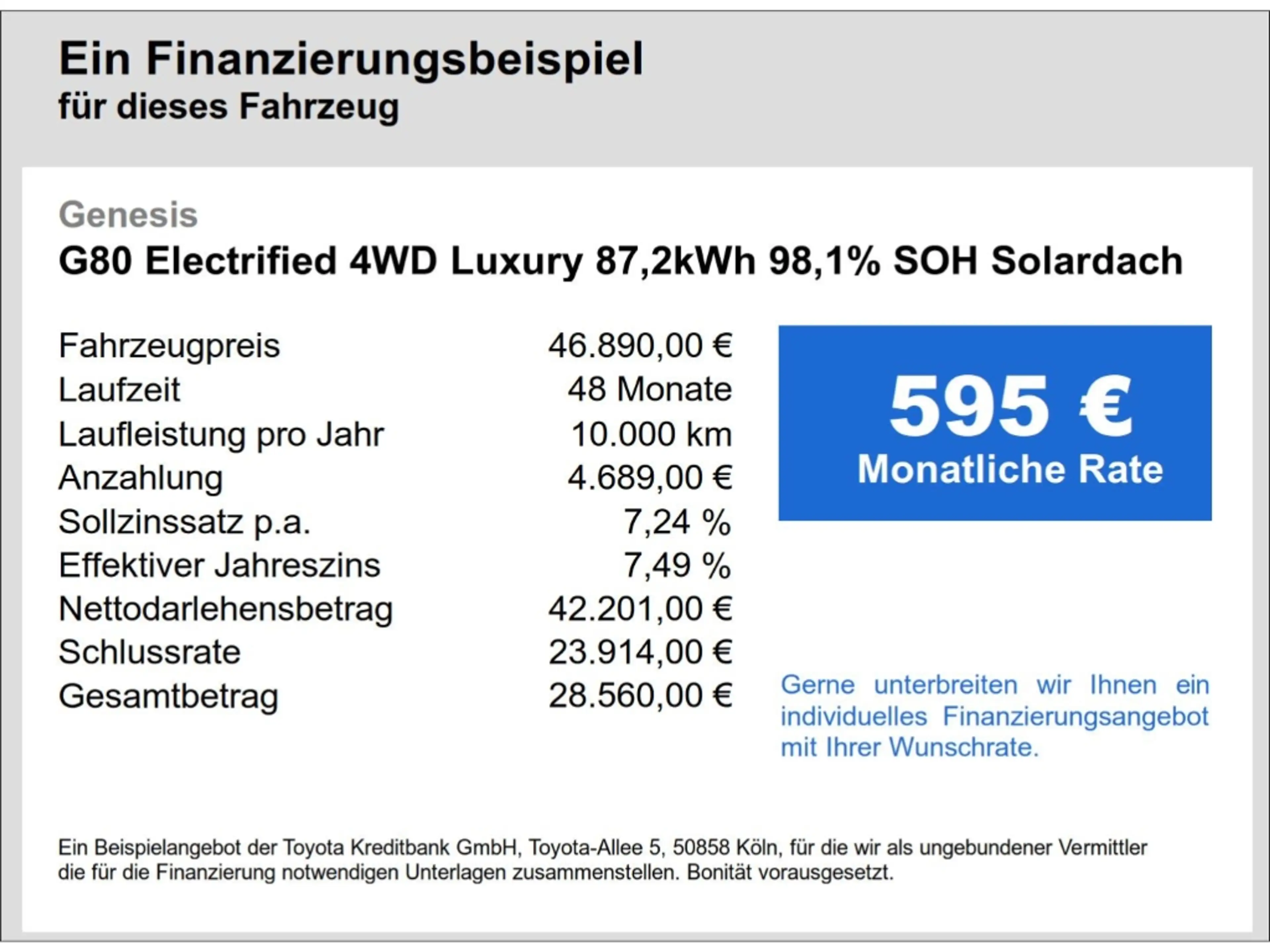 Genesis G80 Electrified 4WD Luxury 87,2kWh 98,1% SOH Solardach — photo 3