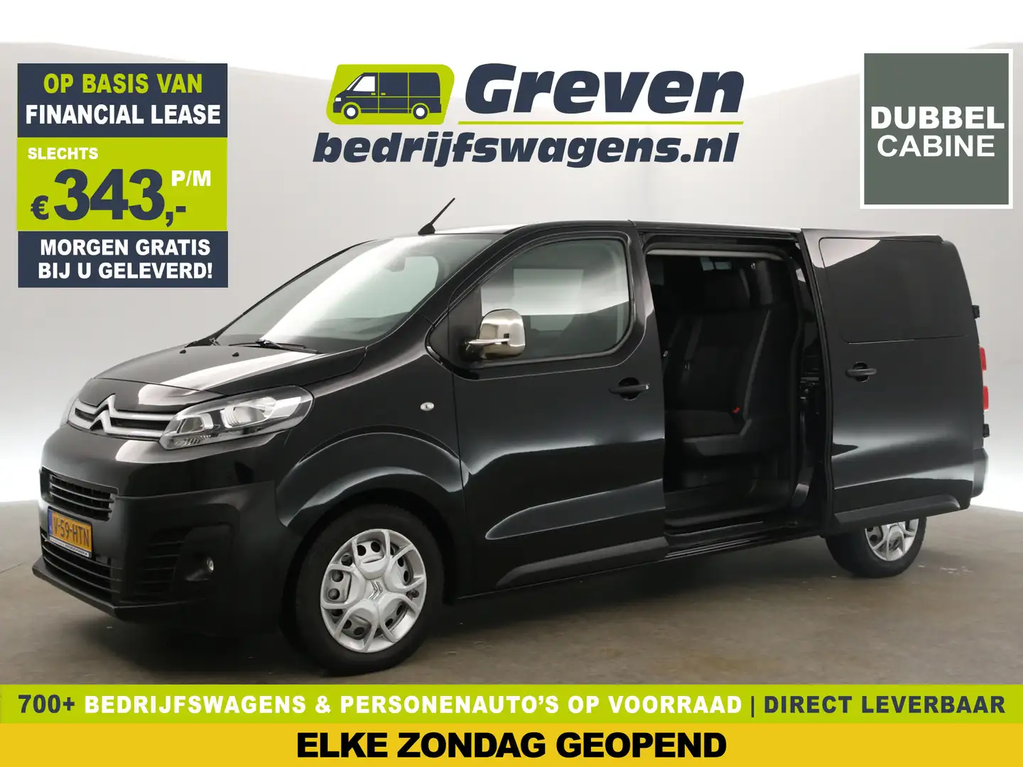 Citroen Jumpy 2.0 HDI 150PK L3H1 | Dubbele Cabine | 5 Persoons | Zwart - 1