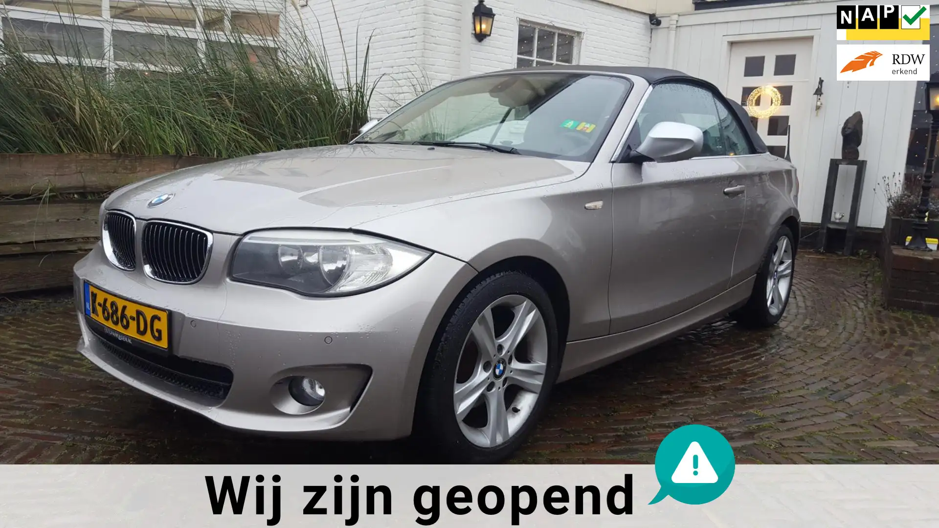 BMW 118 1-serie Cabrio 118i High Executive Automaat met le Grijs - 1