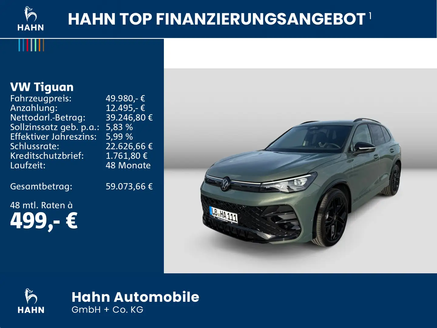 Volkswagen Tiguan R-Line 2,0 l TDI 150 PS DSG AHK Grün - 2