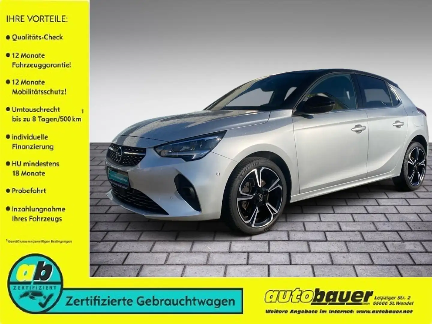 Opel Corsa Corsa F Elegance Sonnendach Silber - 1