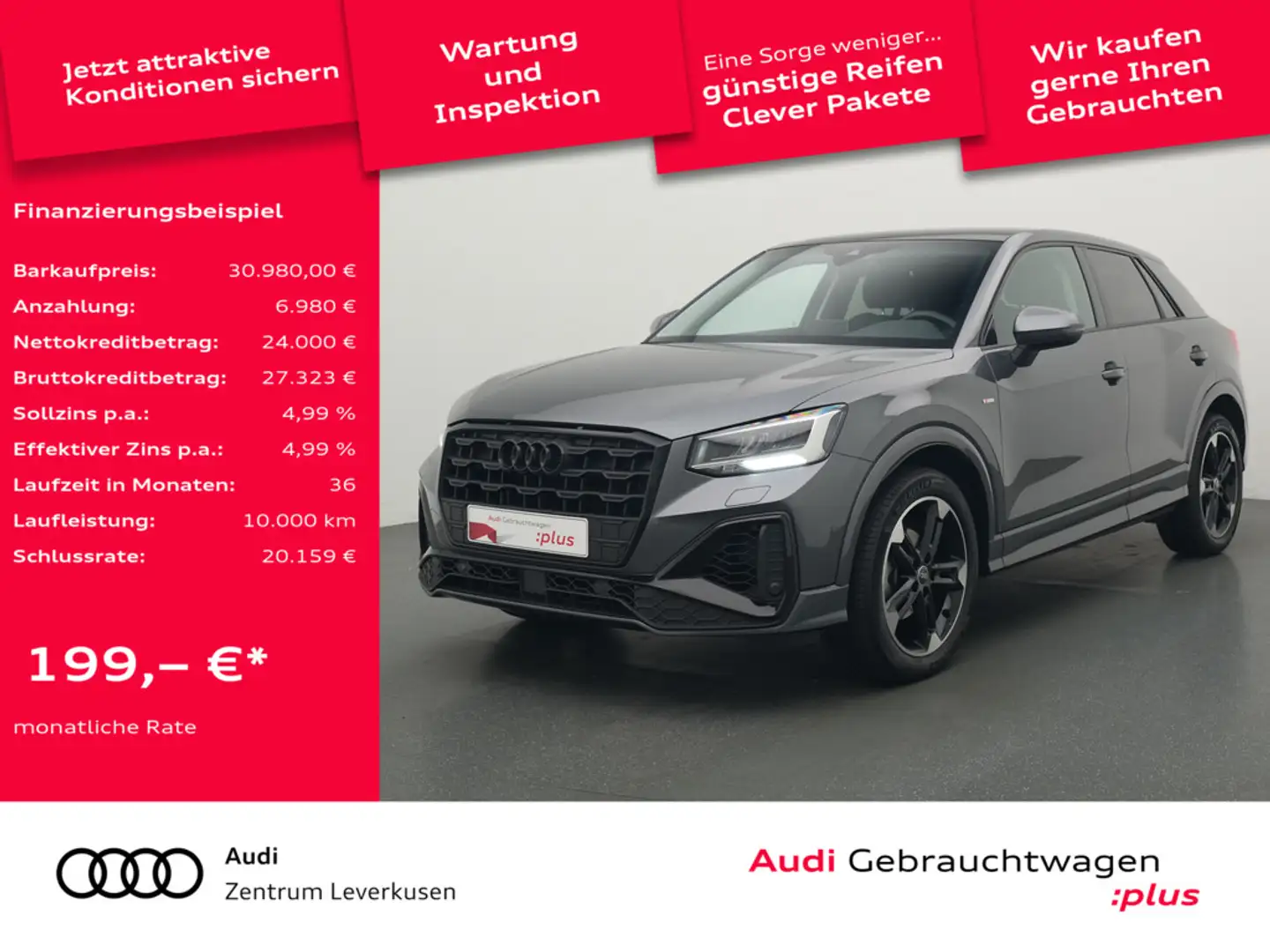 Audi Q2 S line VIRT NAVI PANO SHZ PDC KAM CARPLAY Schwarz - 1