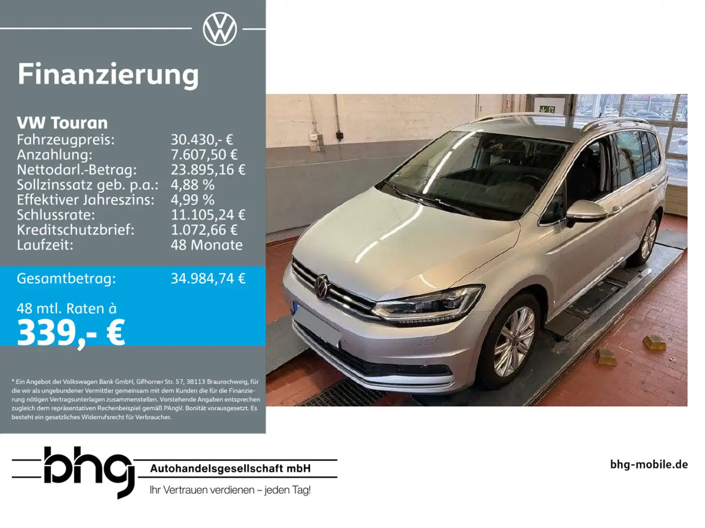 Volkswagen Touran Highline 1.5 TSI OPF DSG Silber - 1