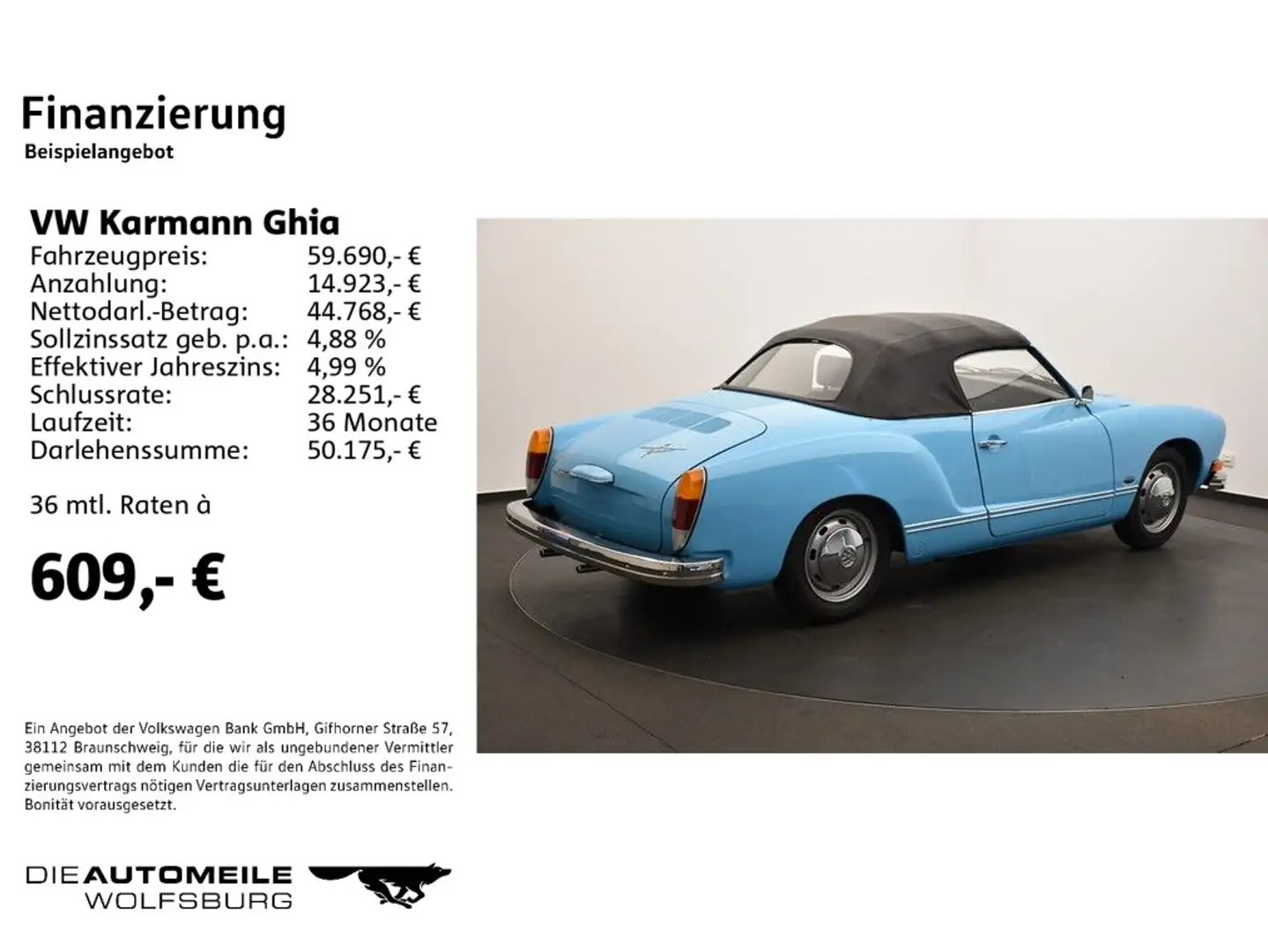Volkswagen Karmann Ghia Karmann Typ14 Bleu - 2