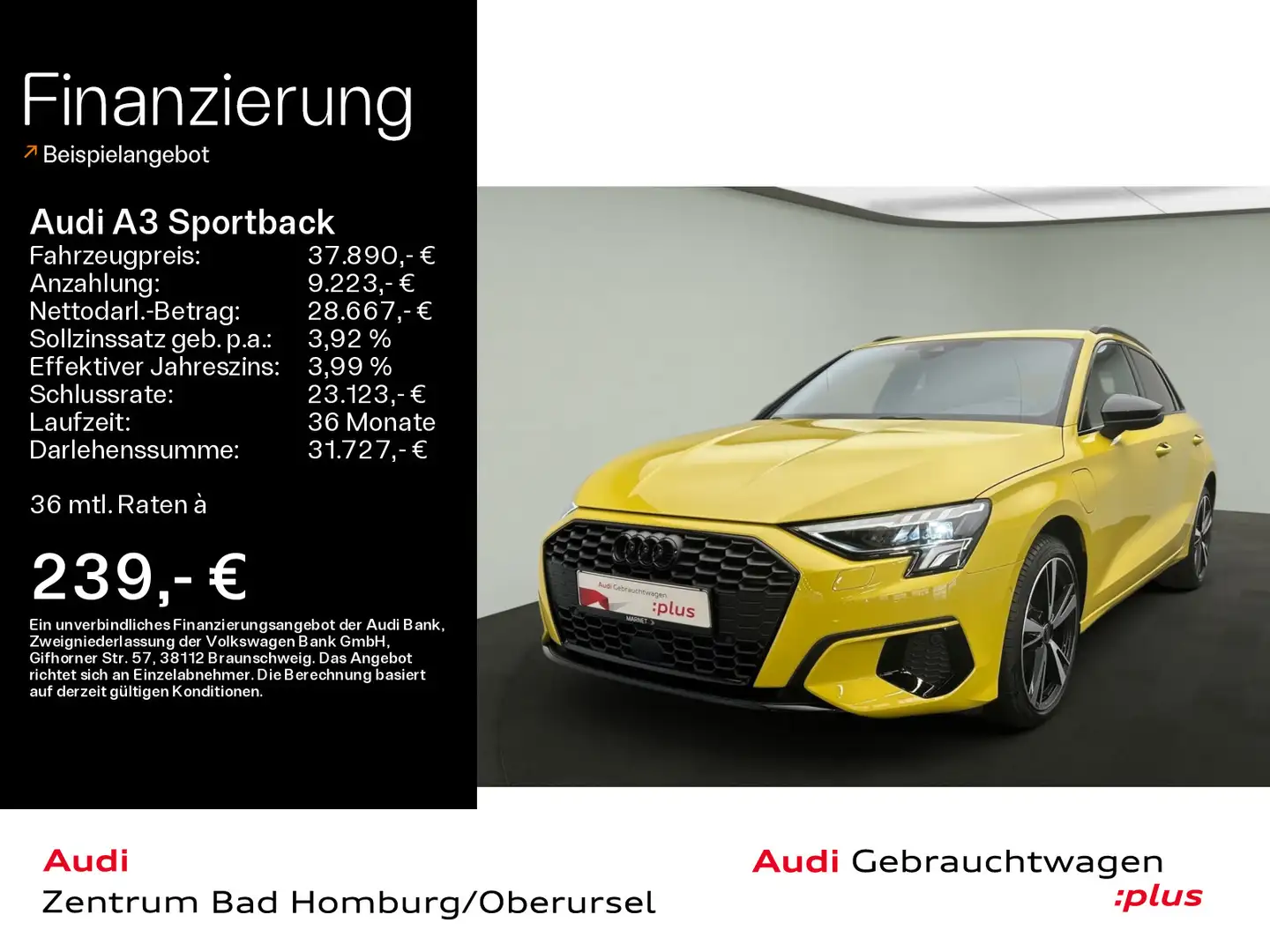 Audi A3 Advanced 40 TFSI e S line*Navi*LED* Gelb - 1