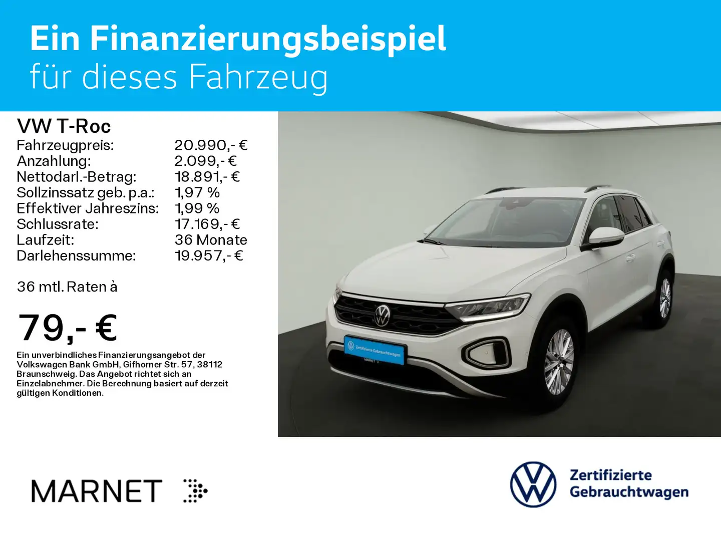 Volkswagen T-Roc T-ROC 1.0 TSI Life*LED*DIGITAL*NAVI*PDC*SHZ*16 Z Wit - 2