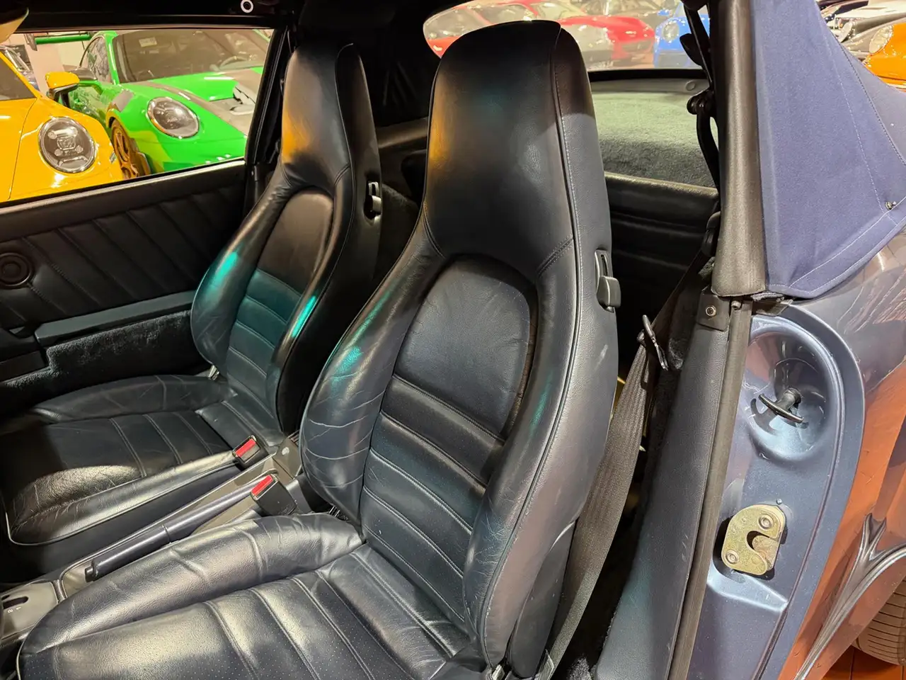 Porsche 964 Cabrio-Baltic Blu-Pelle Blu-Capote Blu, foto 11
