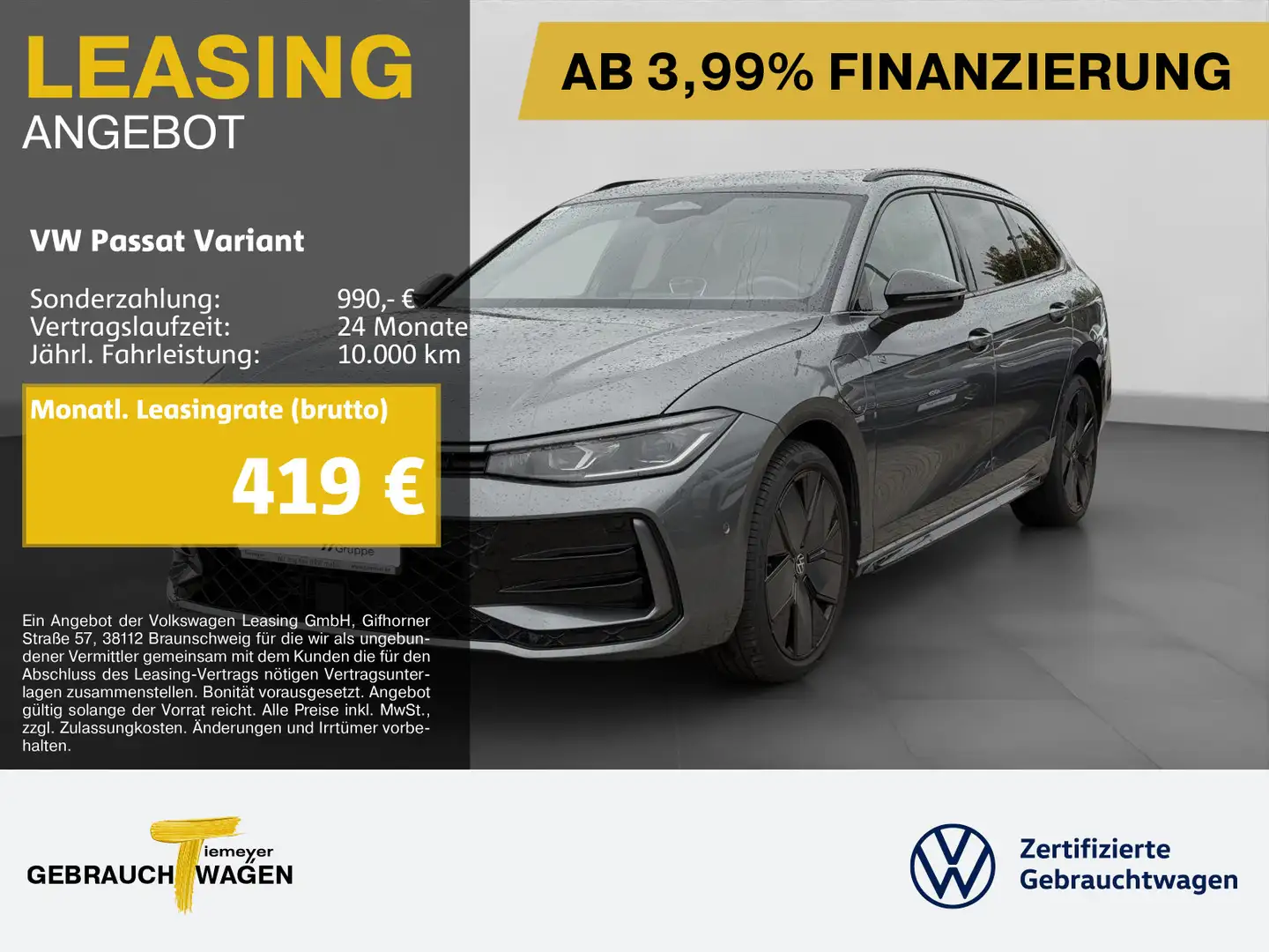 Volkswagen Passat Variant eHybrid 272PS R-LINE BLACK LM19 A Grau - 1