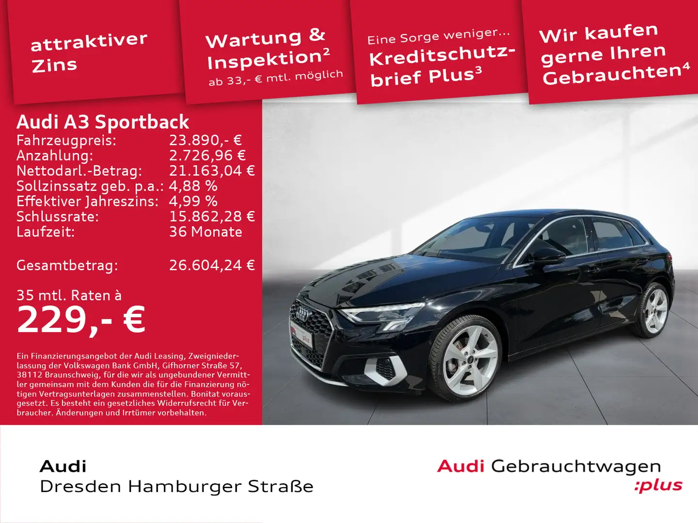 Audi A3 30 TFSI Advanced LED Navi S tronic Noir - 1