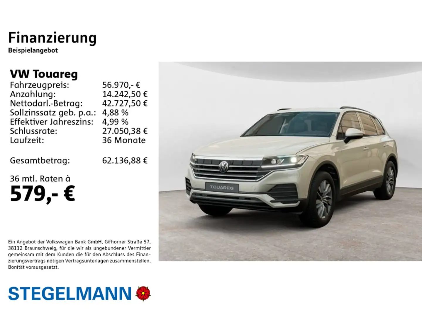 Volkswagen Touareg 3.0 TDI Tiptr. 4M *AHK*Luft*LED* Beige - 2