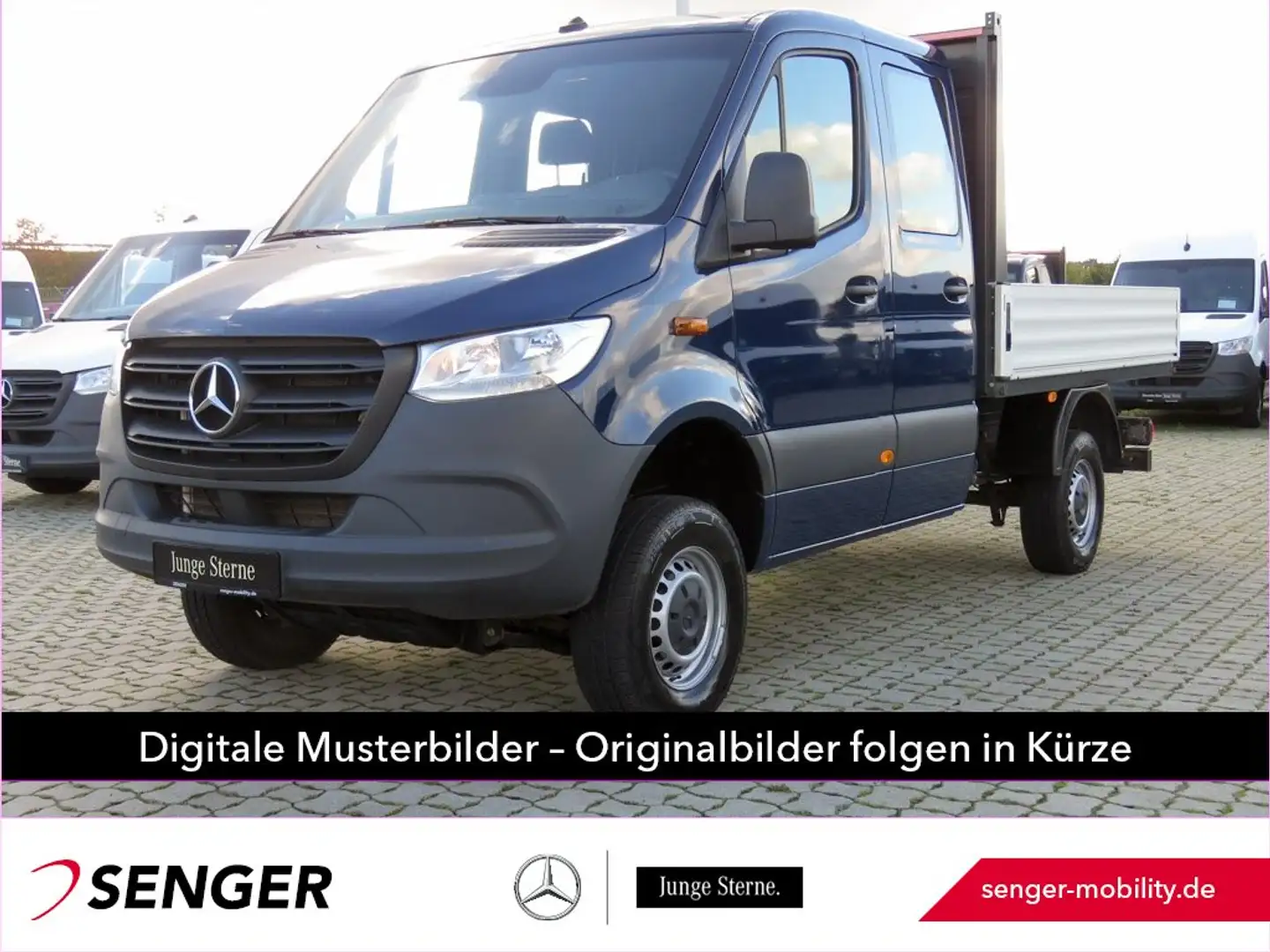 Mercedes-Benz Sprinter 319 CD Pritsche DoKa L2 4x4 Stdhzg AHK Blau - 1