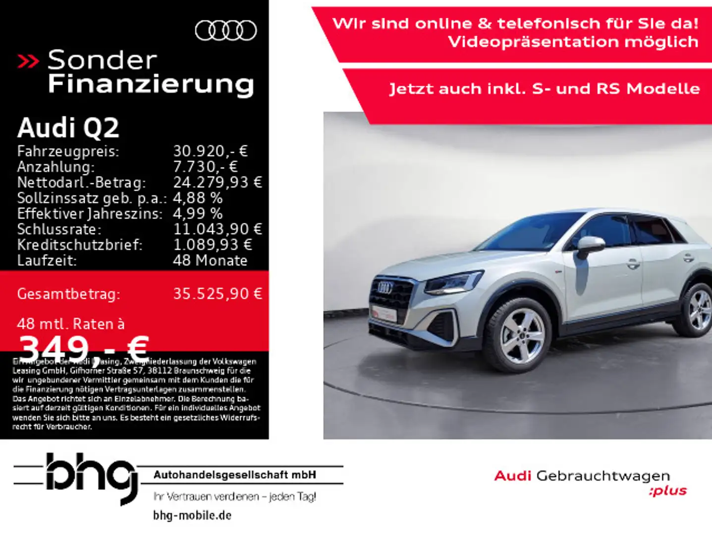 Audi Q2 35 TFSI S tronic S line Klima Sitzheizung Silber - 1