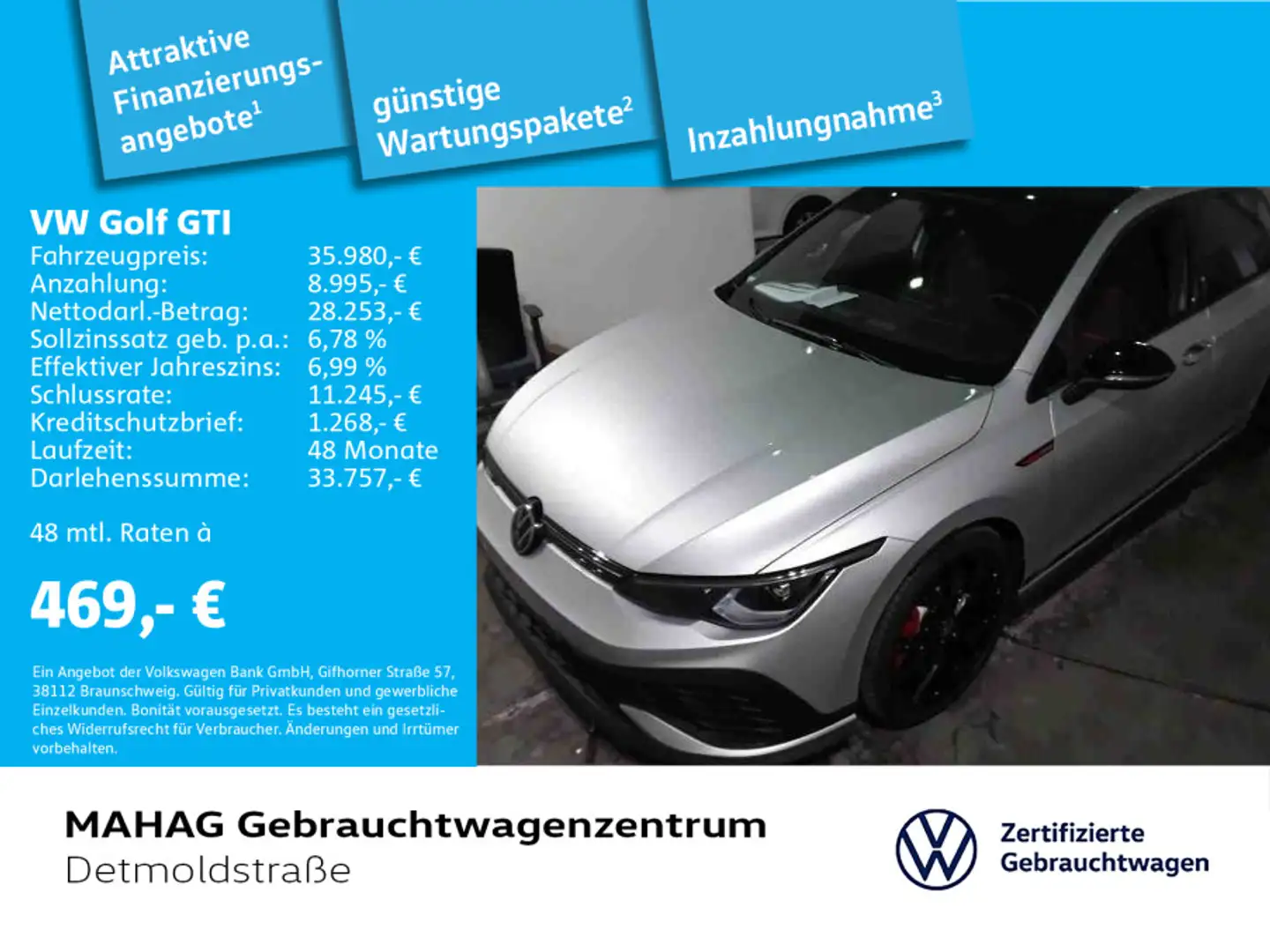 Volkswagen Golf GTI Golf VIII GTI Clubsport 2.0 TSI BlackStyle Navi Silber - 1