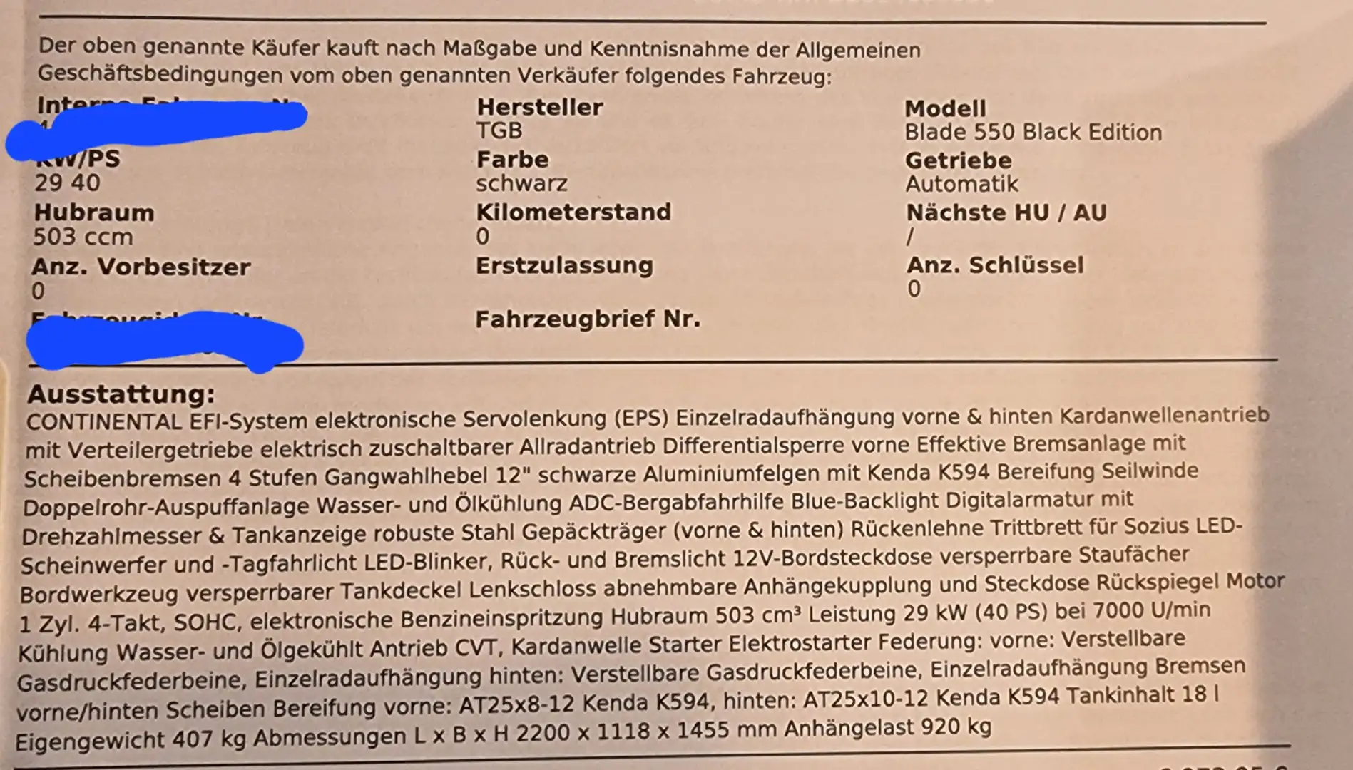 TGB Blade 550 Black Edition Noir - 1
