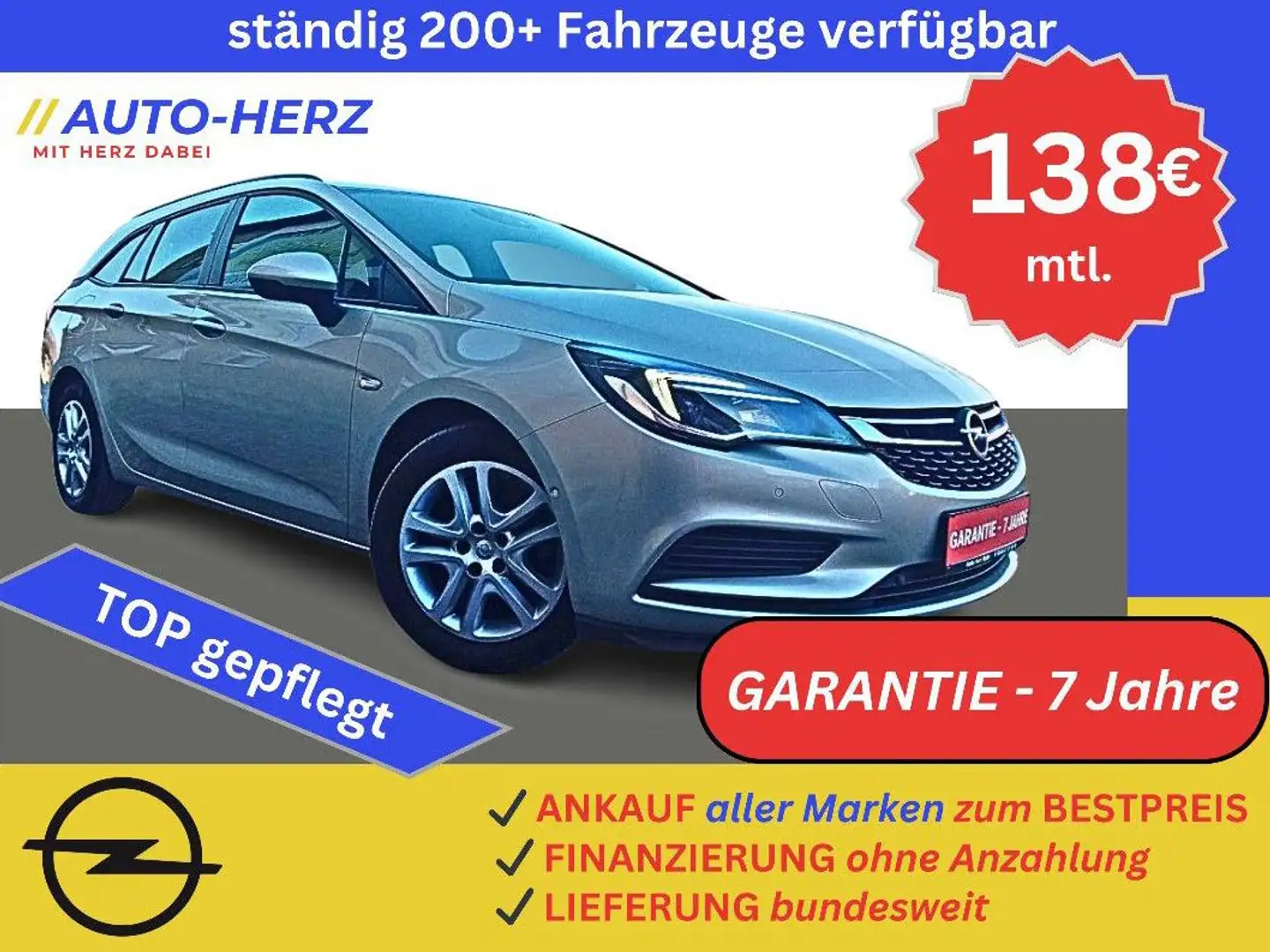 Opel Astra Sports Tourer Edition+PDC+Klima+LED+Navi Argento - 1