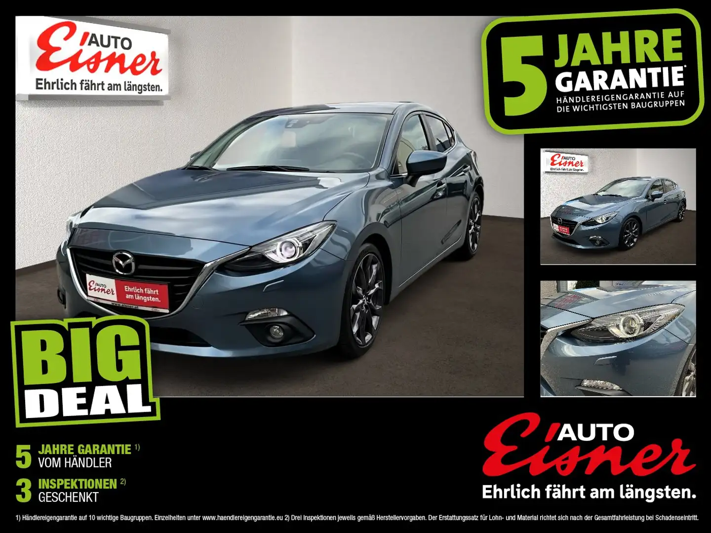 Mazda 3 2.0 SKYACTIV-G 120 Takumi 2xKlima BiXenon Kam. Blau - 1