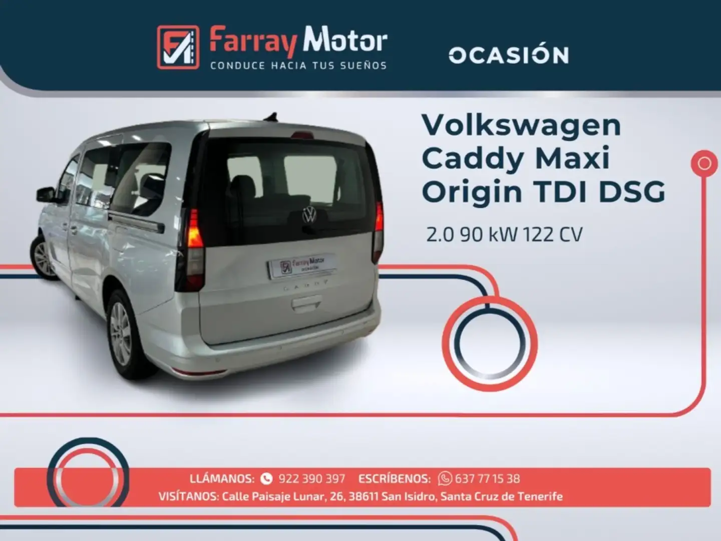 Volkswagen Caddy 2.0TDI Origin DSG 122 Argent - 2
