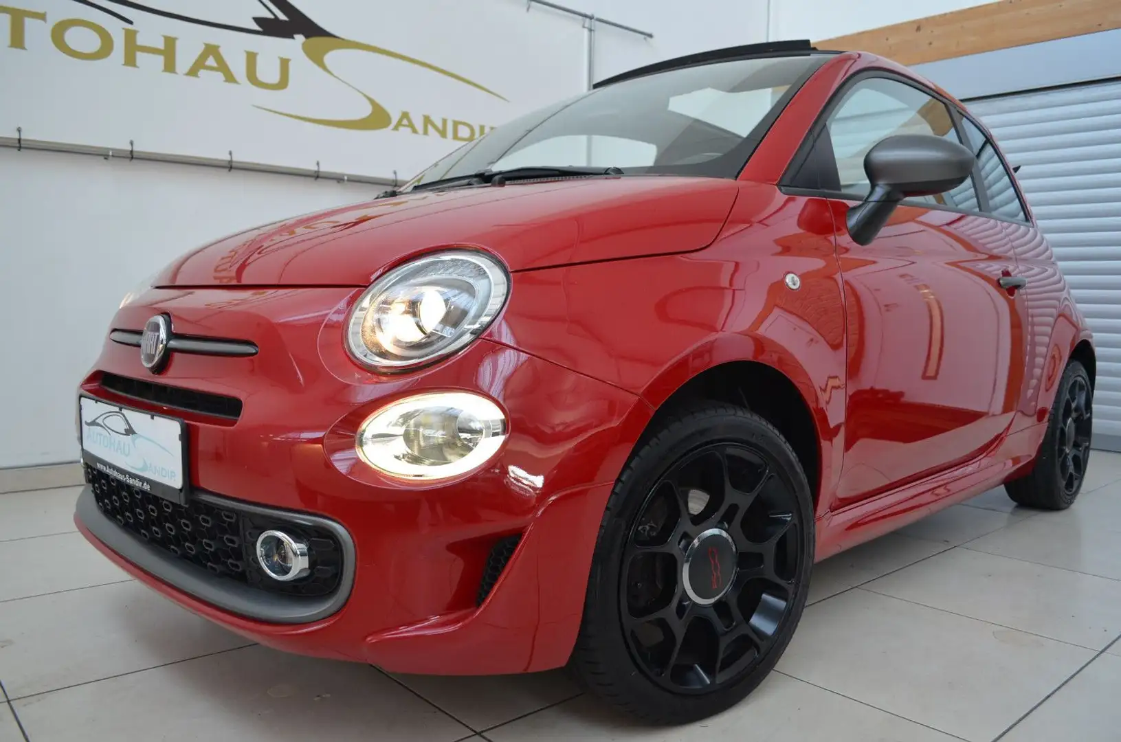Fiat 500 500 S Sport Cabrio ~Leder~Klimatr.~MFl~PDC Rosso - 1