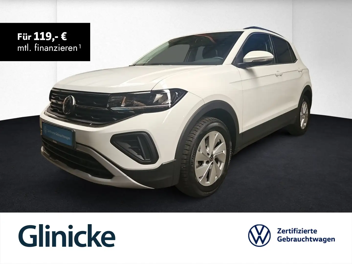 Volkswagen T-Cross Life 1.0 TSI ACC+LED+Navi+AHK+SHZ+PDC+LM Weiß - 1