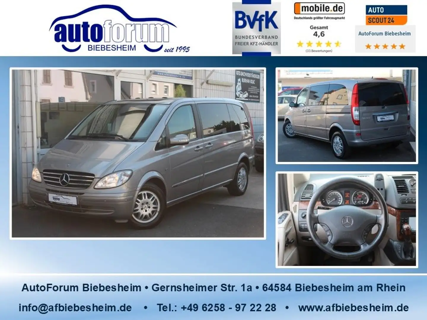 Mercedes-Benz Viano 3.0 CDI kompakt Ambiente Leder*Schiebedach Grau - 1