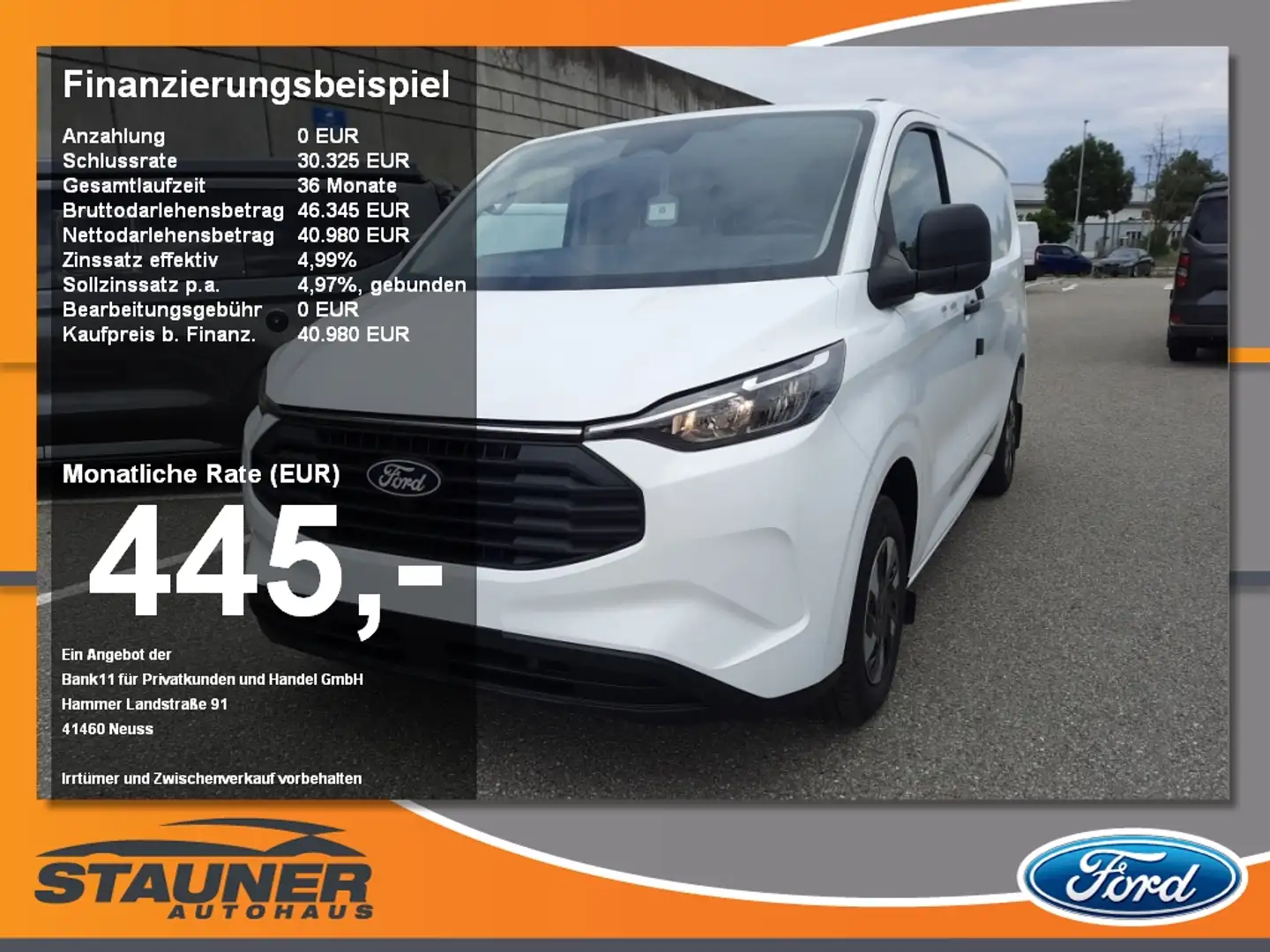 Ford Transit Custom 2.5l PHEV Kasten 320L1 Trend AHK Weiß - 1
