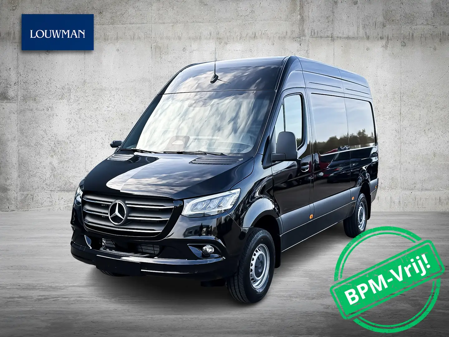 Mercedes-Benz Sprinter 319CDI 190PK Automaat L2H2 RWD SELECT | BPM Vrij | Zwart - 1