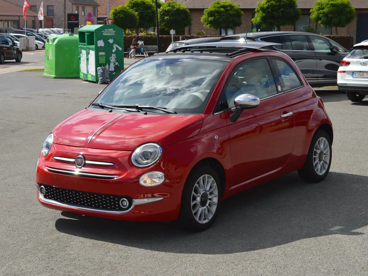 Fiat 500 1.2 8V Lounge pano open dak!! Rouge - 1