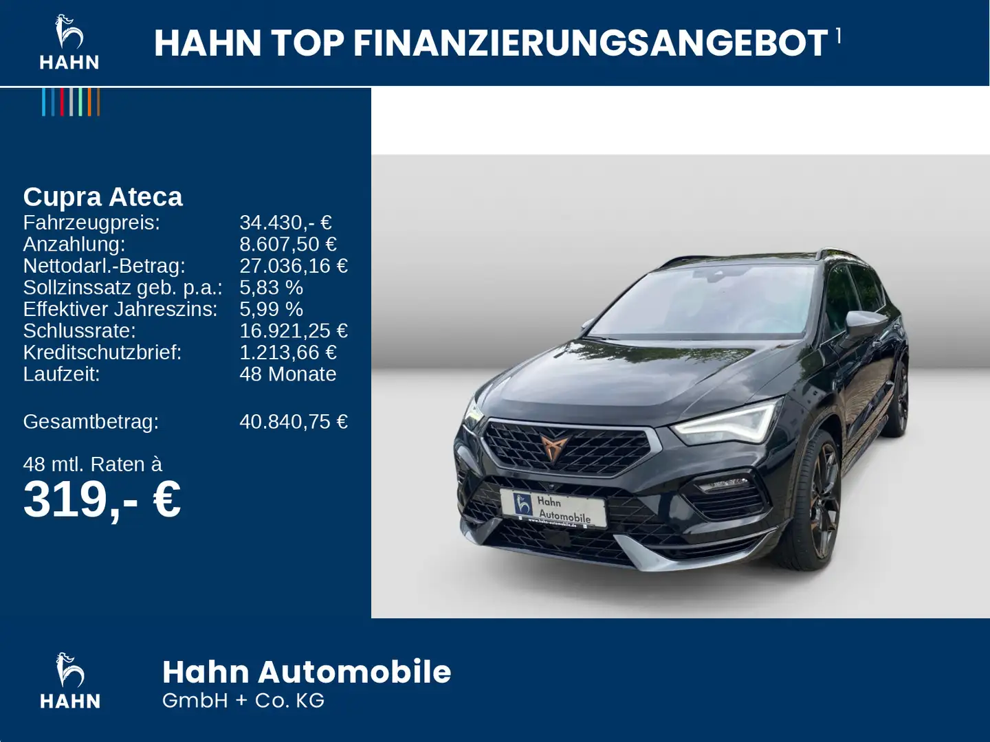 CUPRA Ateca Edition VZ 4Drive Kessy PDC CarPlay PANO Grau - 2