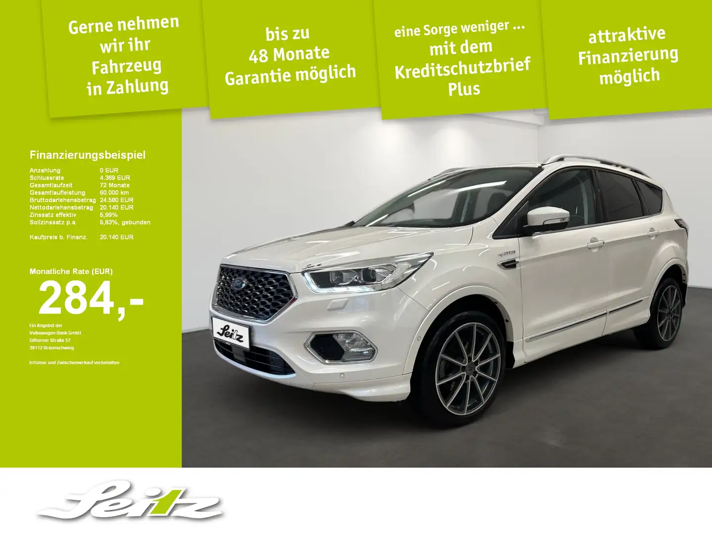 Ford Kuga 1.5 Vignale *PANO*KAMERA*NAVI*SITZH* Blanco - 1
