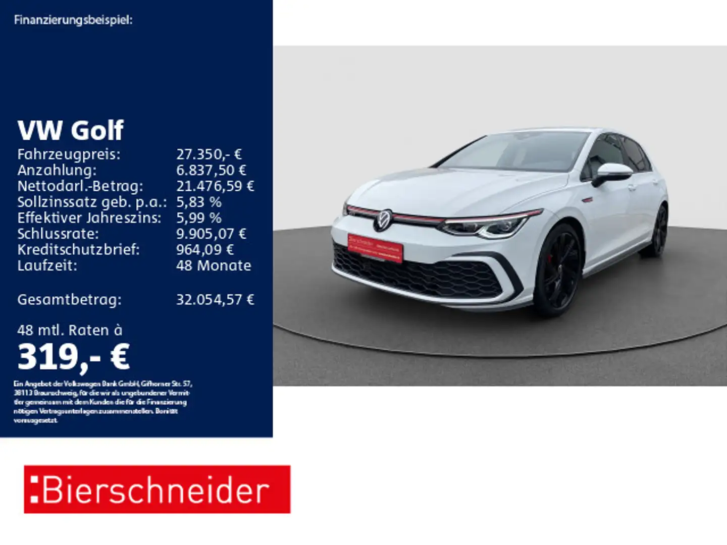 Volkswagen Golf GTI Golf 8 GTI 2.0 TSI 18 ACC MATRIX NAVI CAM Weiß - 1