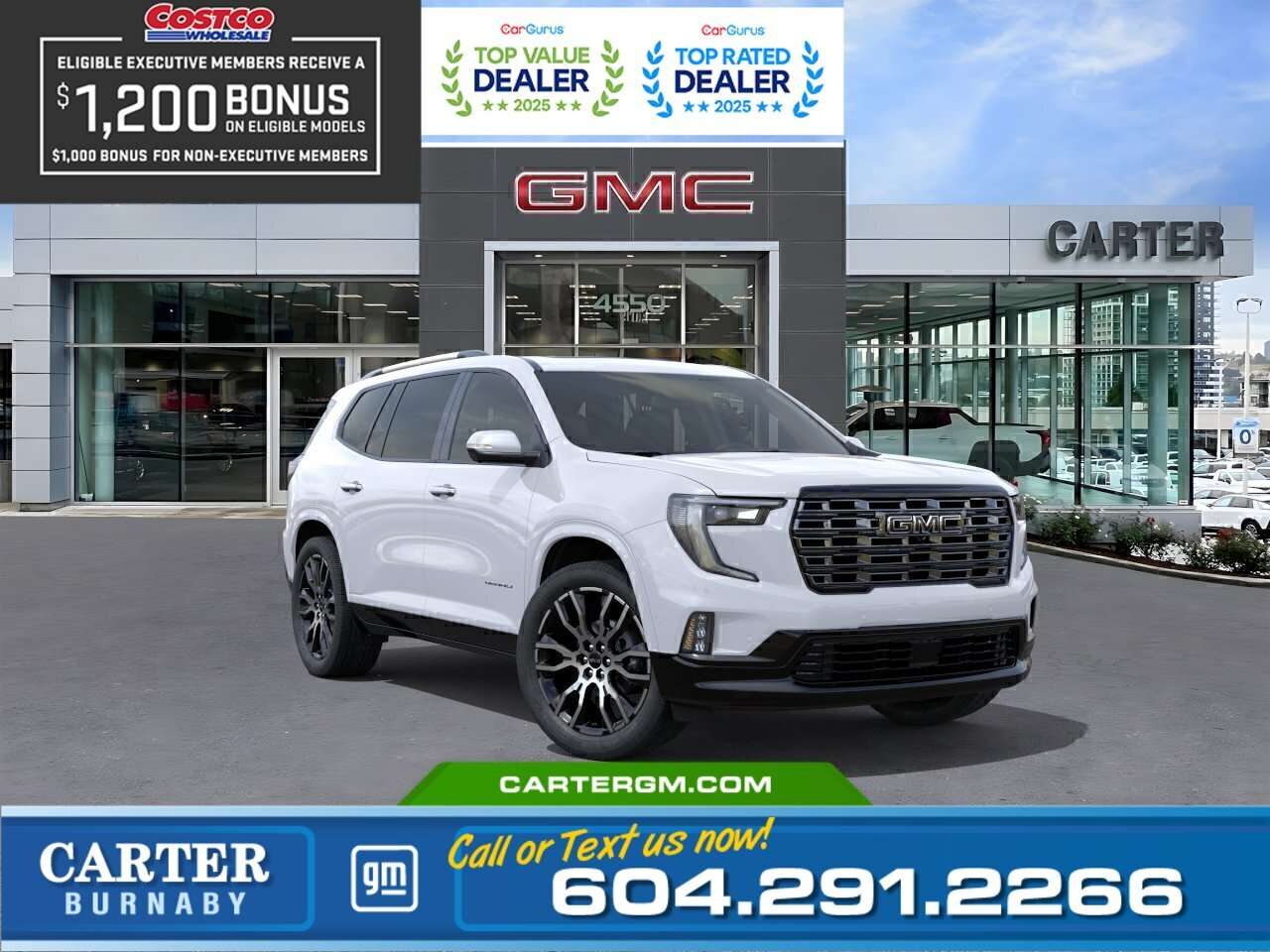 White 2026 GMC Acadia SUV / Crossover Four-Wheel Drive Automatic