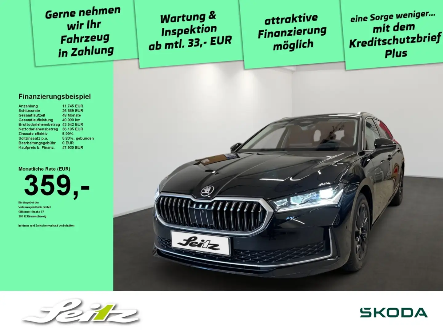 Skoda Superb Combi 2.0 TDI L&K *HEAD-UP*AHK*NAVI* Schwarz - 1