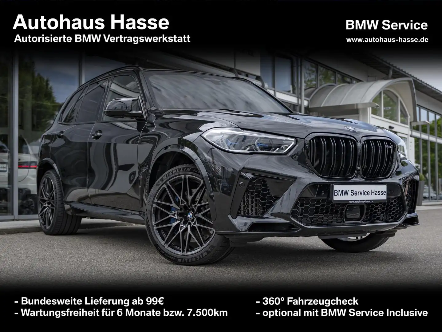 BMW X5 M Compet. LASER DrAsPro 4Z-Klima PANO SHZv+h Zwart - 1