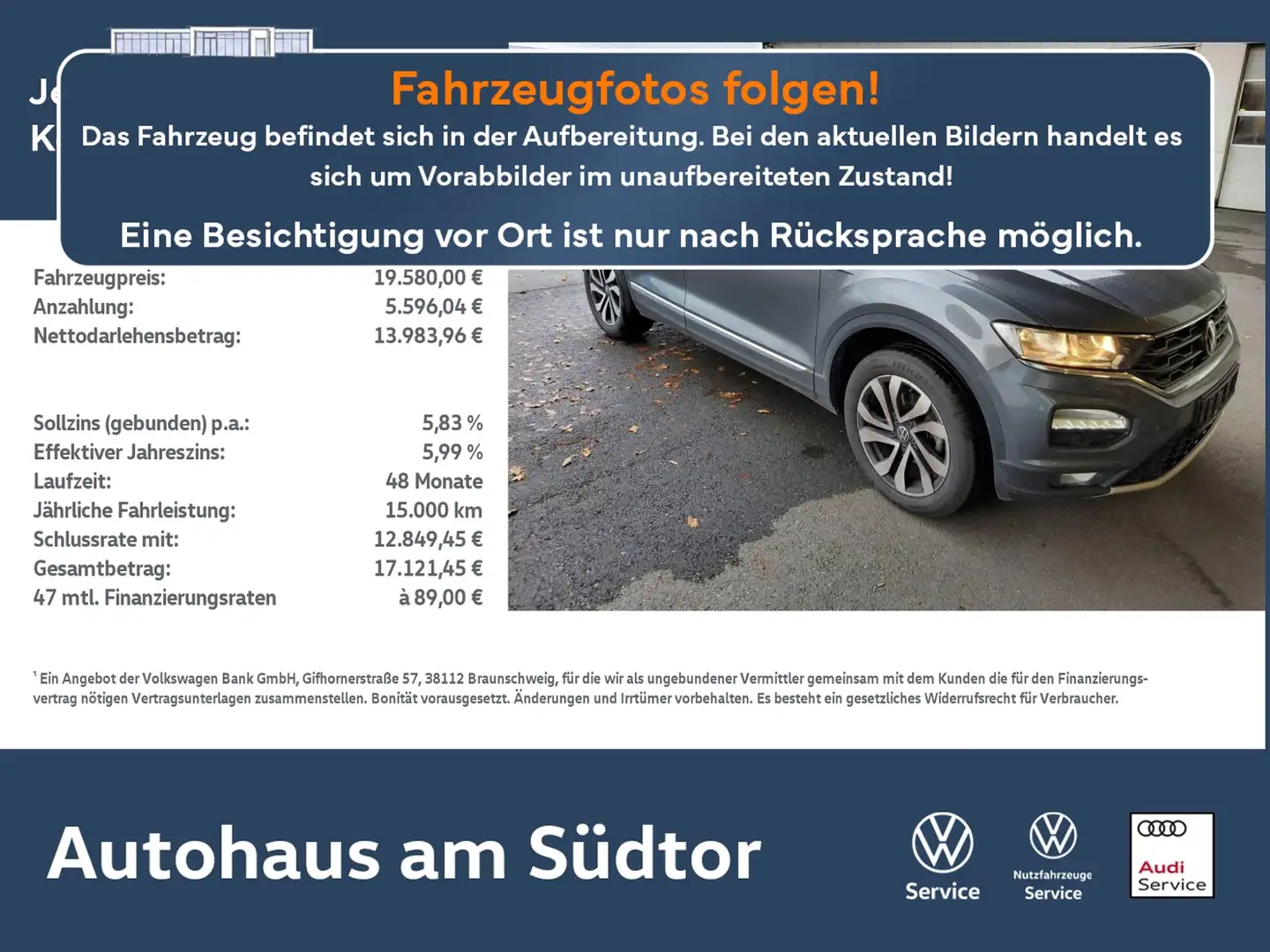 Volkswagen T-Roc Active 1.0 TSI | PDC ACC App Navi Grau - 1