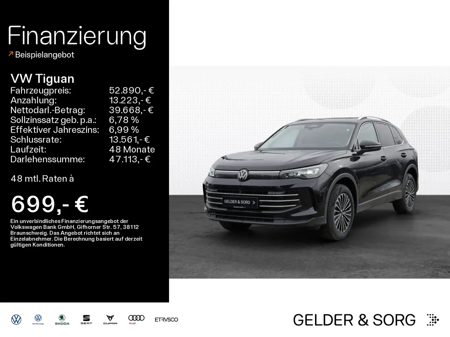 Volkswagen Tiguan Elegance 2.0 TDI 4M PANO*AHK*360°Kamera* Nero - 1