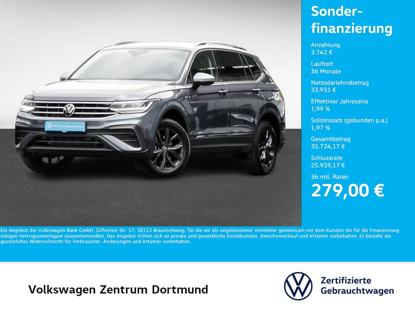Volkswagen Tiguan Allspace 2.0 MOVE 4X4 7SITZE AHK CAM LM18 Grey - 1