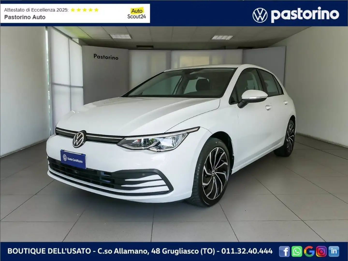Volkswagen Golf 8 1.0 ETSI LIFE DSG 110CV Bianco - 1