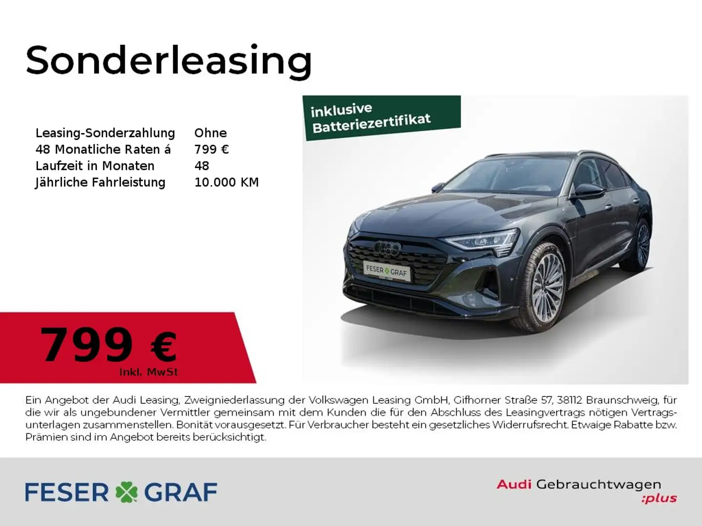 Audi Q8 Sportback 50 e-tron /Matrix/HuD/B&O/Pano/Opt.Schw. Grau - 1