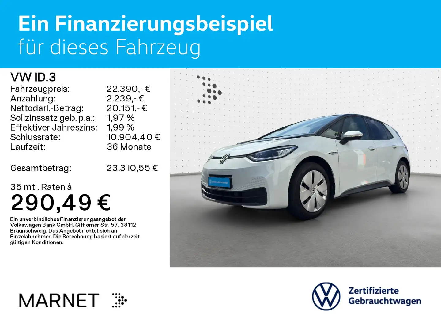Volkswagen ID.3 Pro Perf.*62 kWh*Navi*Pano*Kamera*Matrix*Ke Blanc - 2