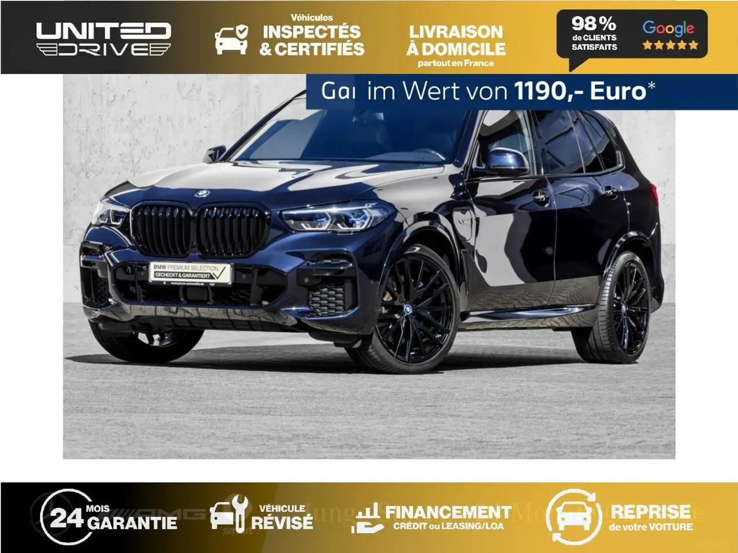 BMW X5 xDrive 45e M Sport Bleu - 1
