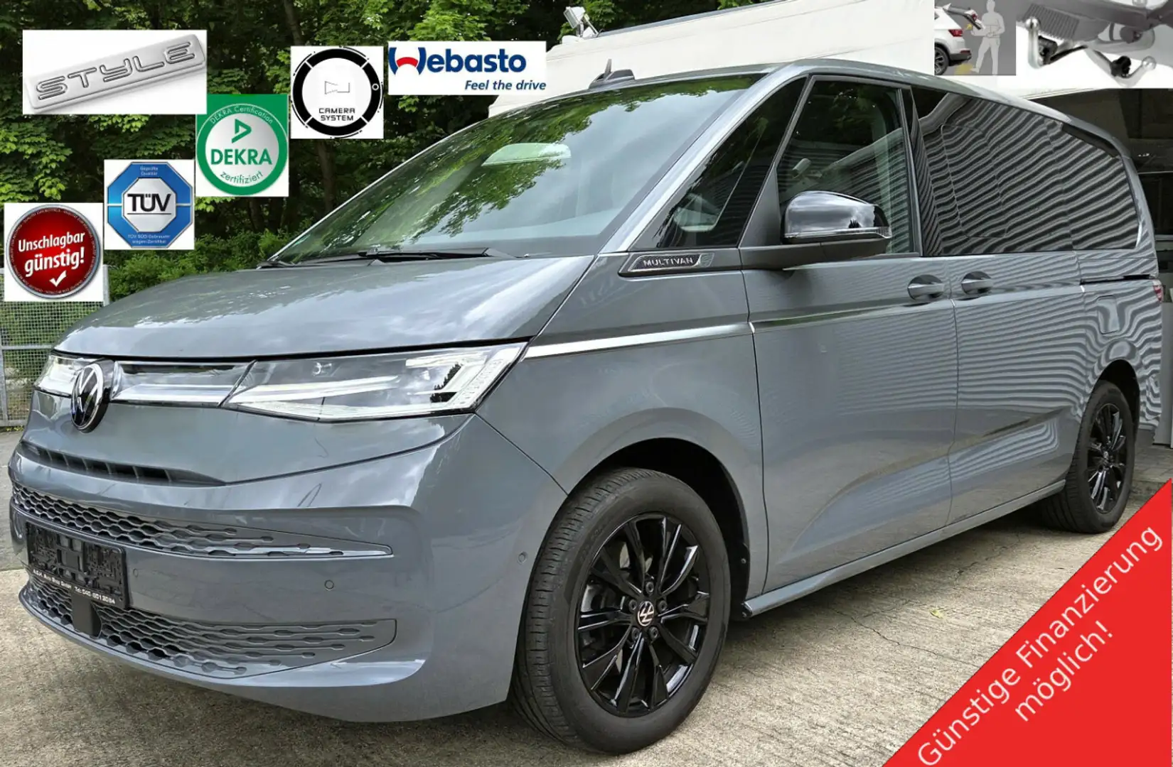 Volkswagen T7 Multivan Lang Style.St.Hzg+FB.Matrix.Pan.AHK.Cam. Grigio - 1