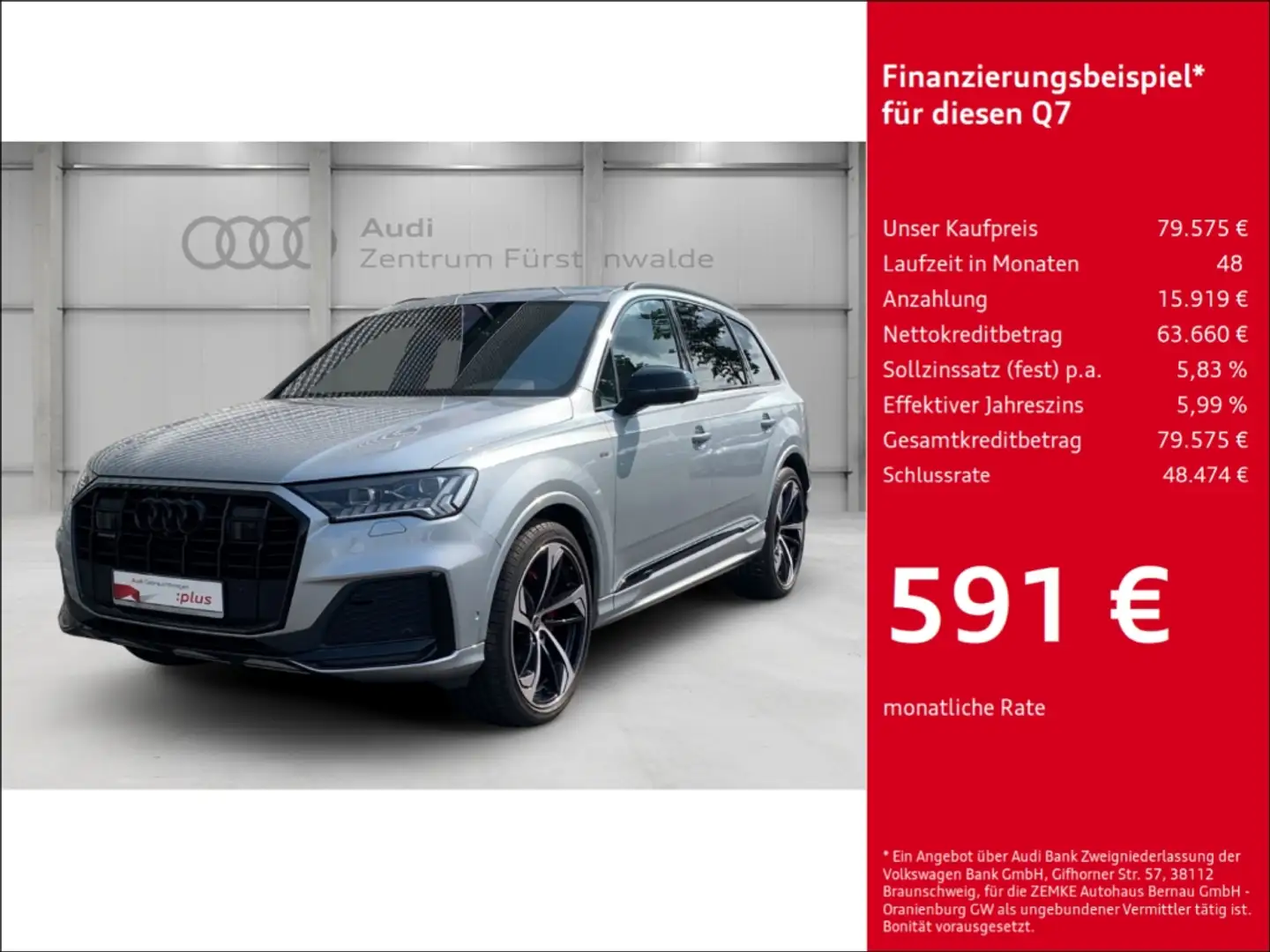 Audi Q7 50 TDI quattro S line Sportpaket tiptronic competi Argent - 1