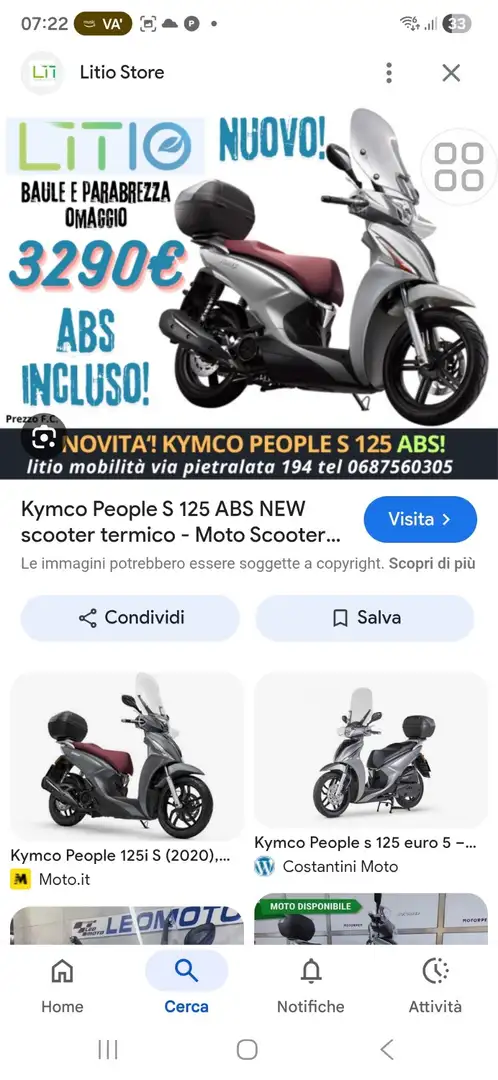 Kymco People S 125 Plateado - 2
