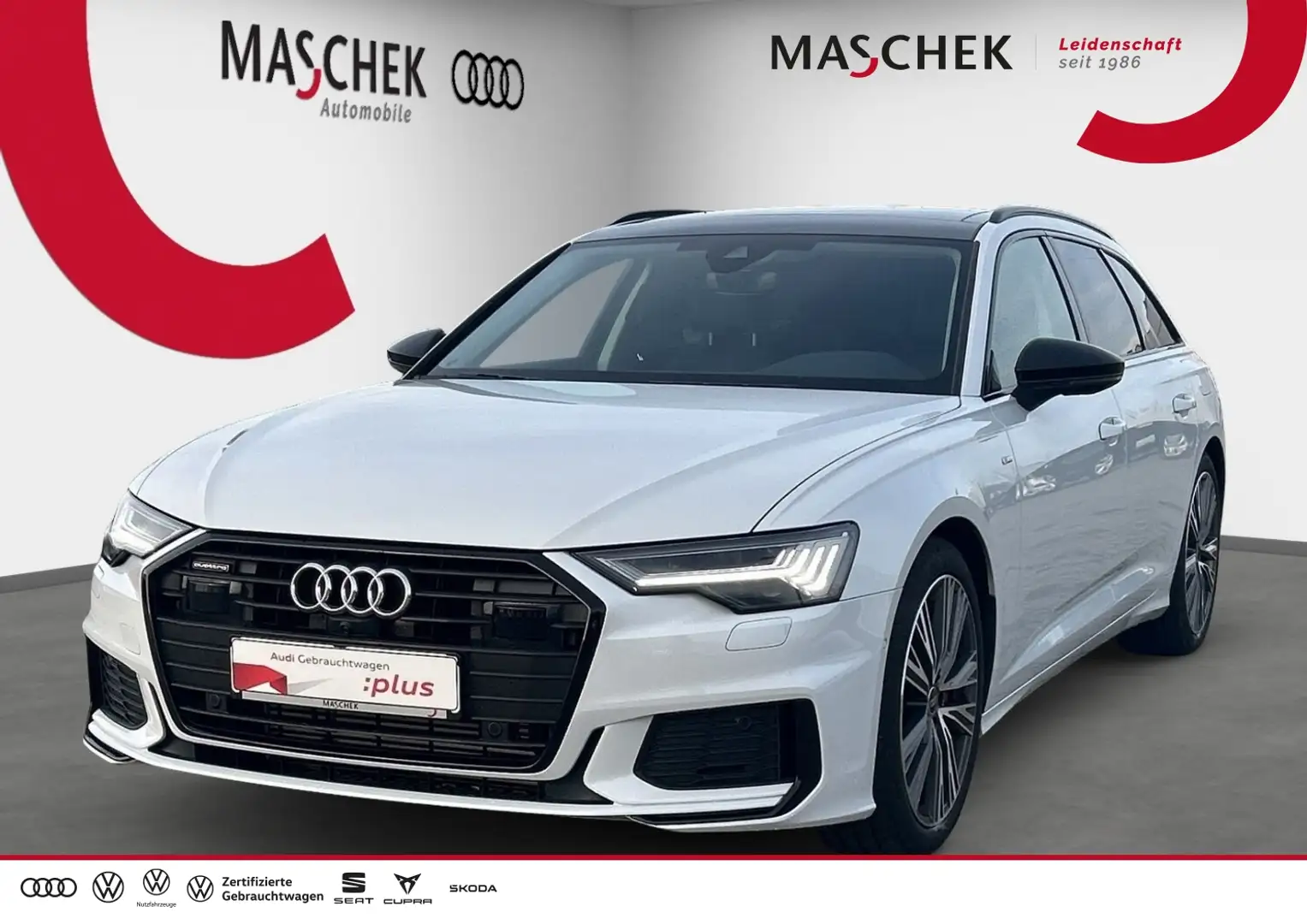 Audi A6 Avant S Line 55 TFSI e Pano B&O HD-Matrix Memory Weiß - 1
