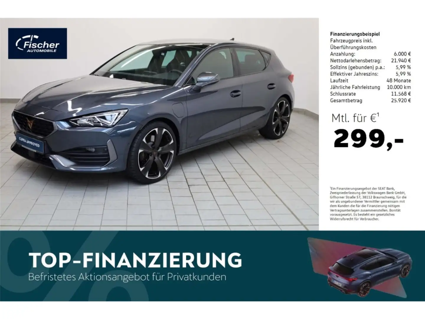 CUPRA Leon 1.4 DSG e-Hybrid P-Dach/NAV/ACC Grau - 1