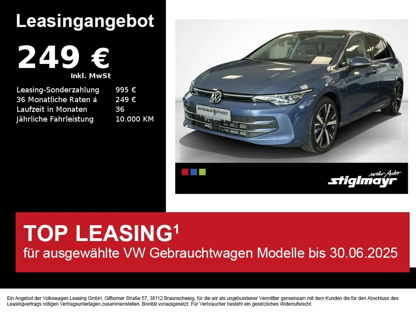 Volkswagen Golf VIII Style 1.5 eTSI ACC+HUD+IQ-LIGHT+PANO Bleu - 1