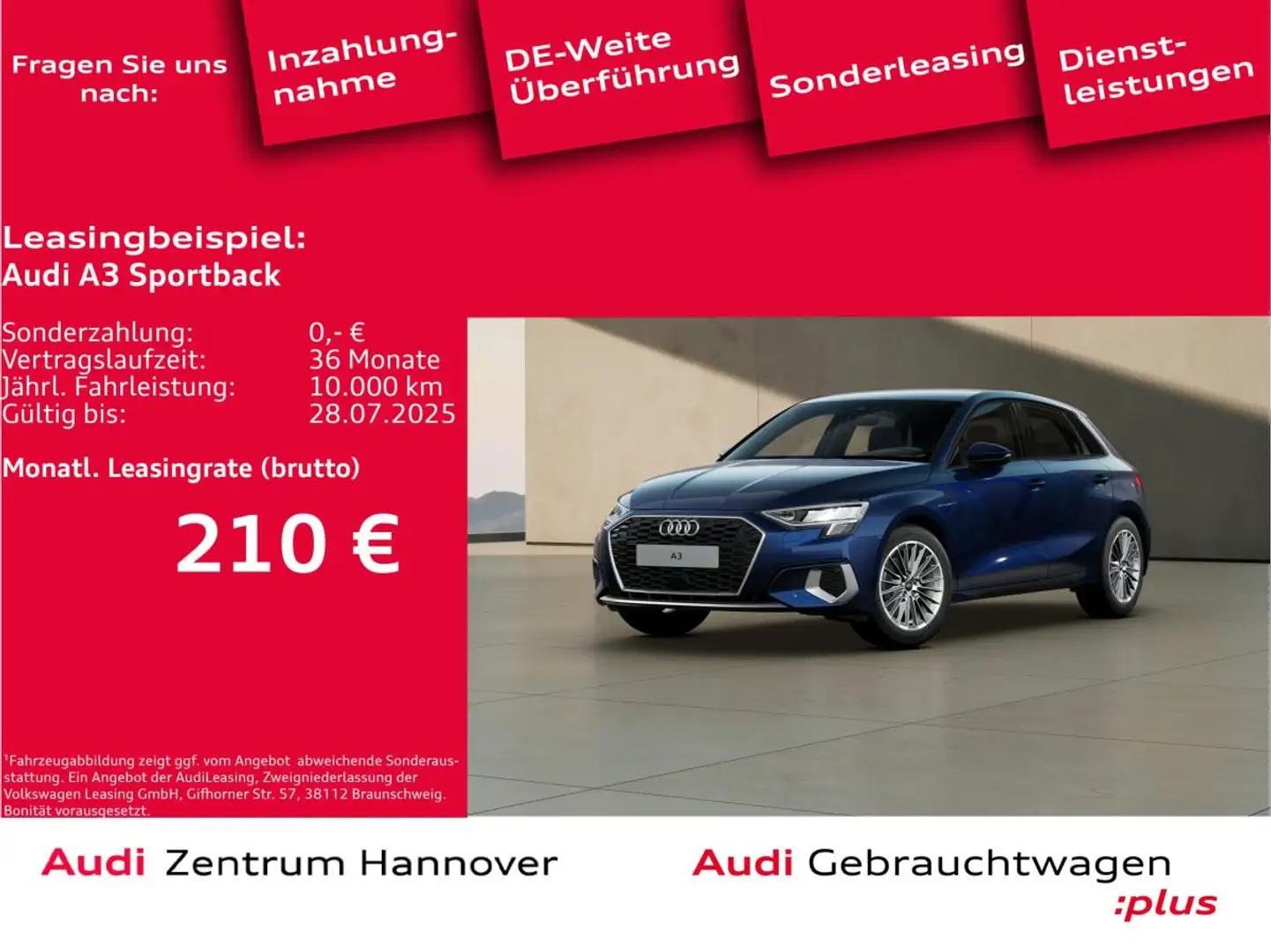 Audi A3 Sportback 35 TFSI advanced LED virtual DAB Blau - 1