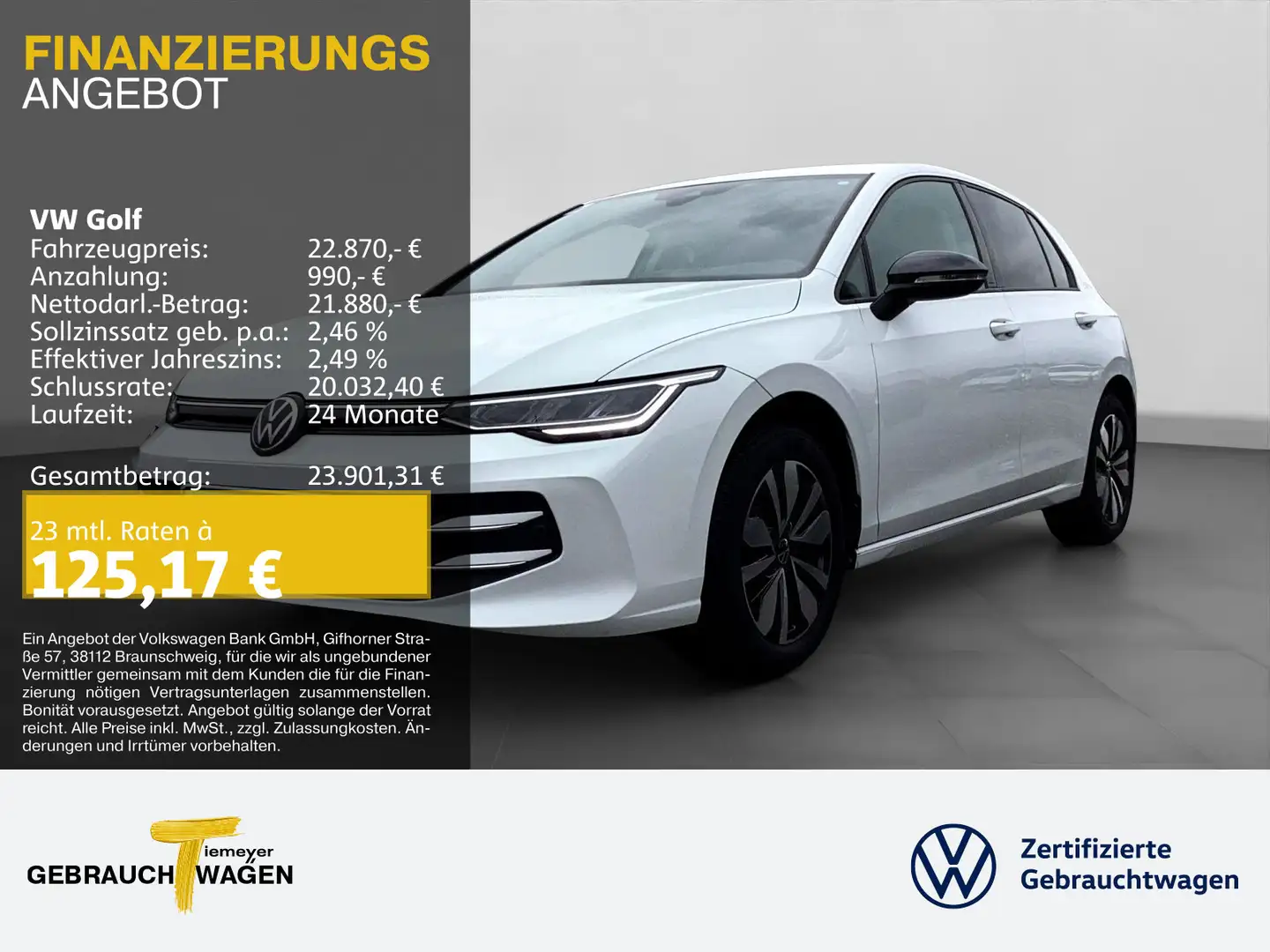 Volkswagen Golf 1.5 TSI GOAL ALLSEASON PDC SITZHZG CLIMATRO Weiß - 1