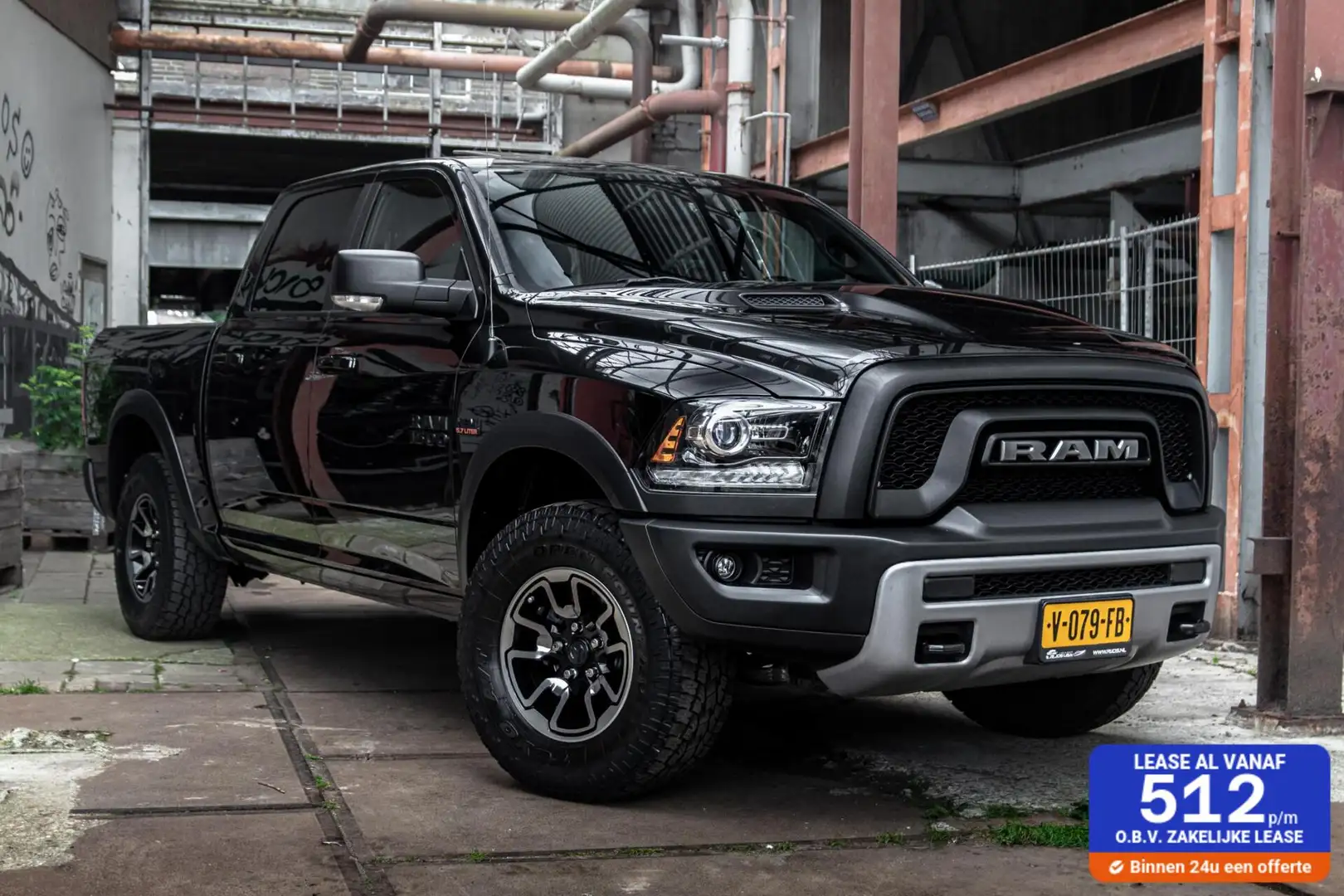 Dodge RAM 1500 4X4 5.7 V8 Rebel Sport extreem lage bijtellin Zwart - 1