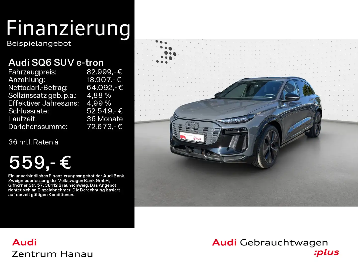 Audi SQ6 SQ6 e-tron*EDITION-ONE-GREY*B&O*MATRIX*PANO*HUD* Grau - 1